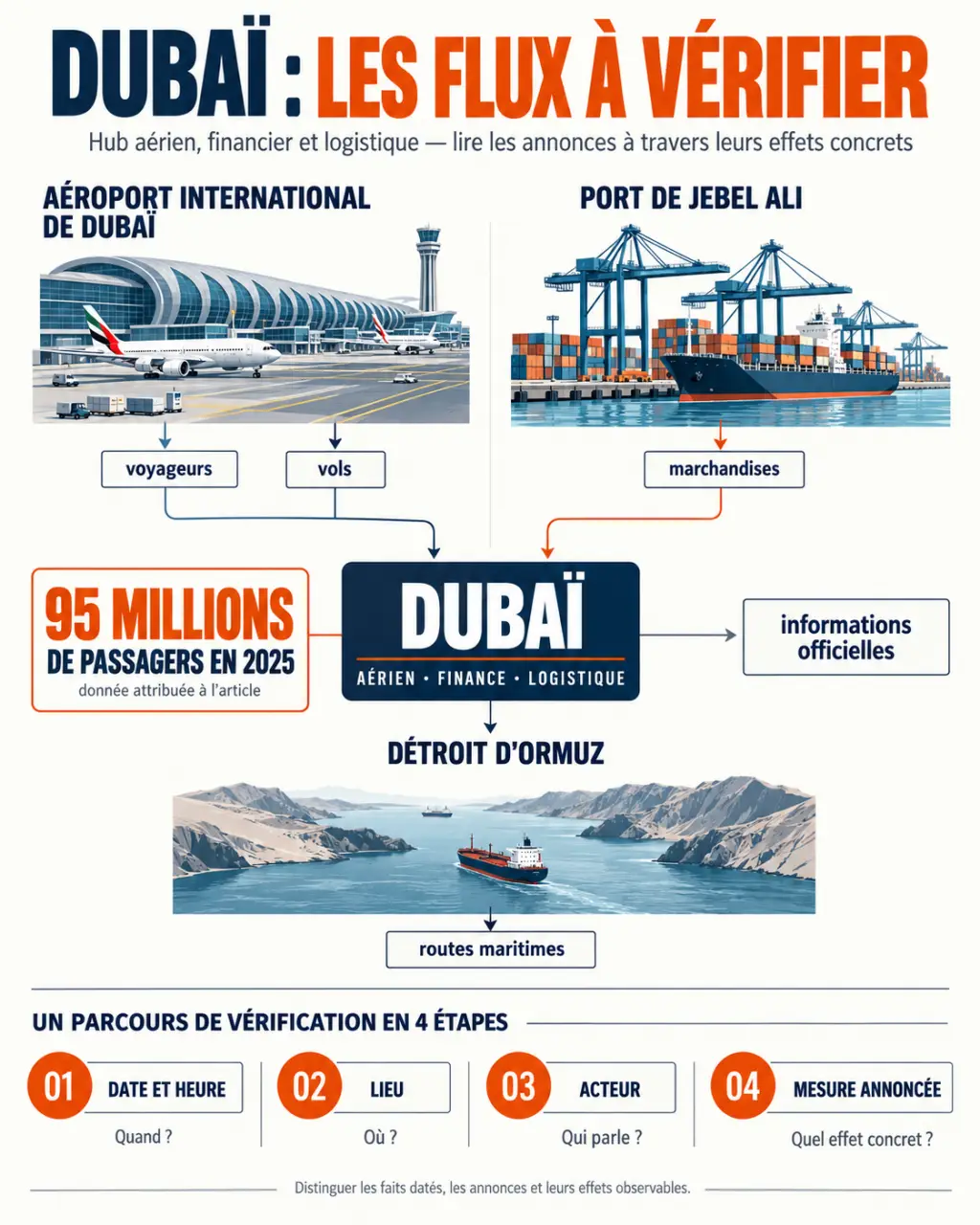 Infographie des actualités de Dubaï, de l’aéroport au port de Jebel Ali et aux flux régionaux