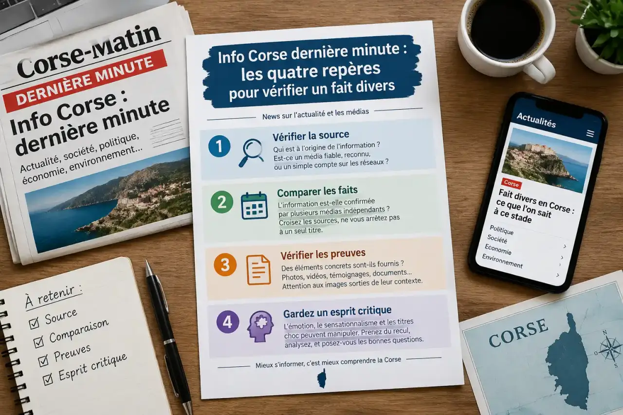 Info Corse dernière minute : les quatre repères pour vérifier un fait divers