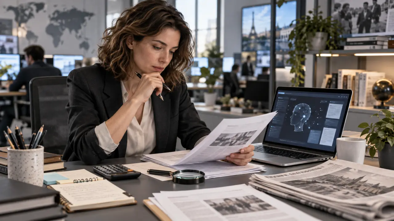 Rédaction numérique travaillant avec des outils d'intelligence artificielle
