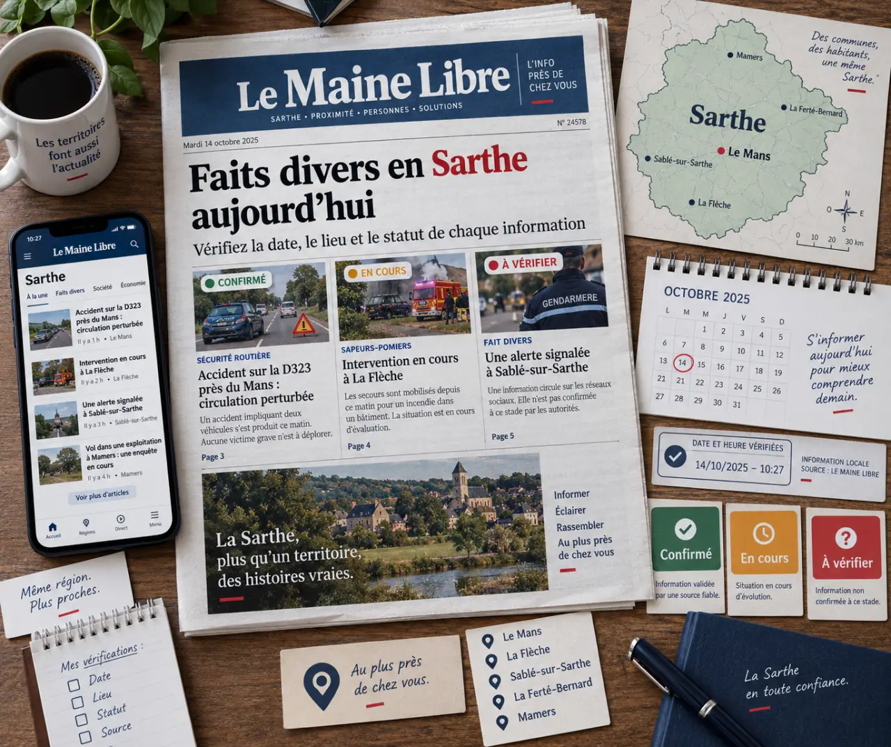 Faits divers en Sarthe aujourd’hui : vérifiez la date, le lieu et le statut de chaque information