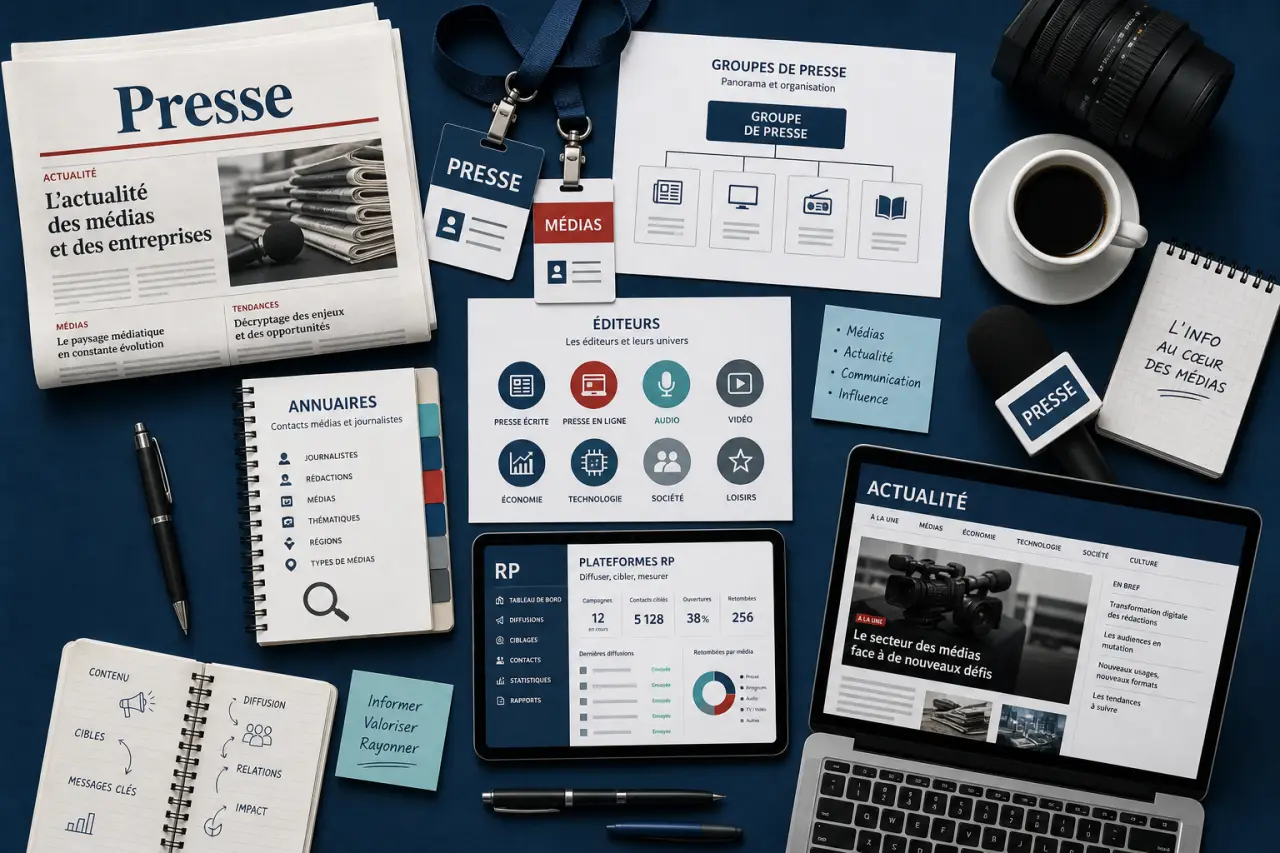 Entreprise presse : comprendre les groupes, les éditeurs, les annuaires et les plateformes RP