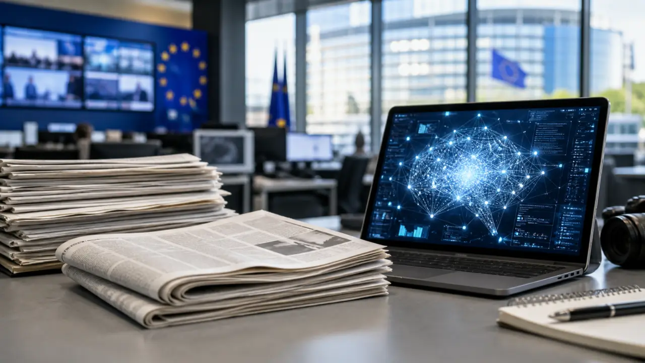 Illustration principale de l'article sur la presse papier et l'intelligence artificielle