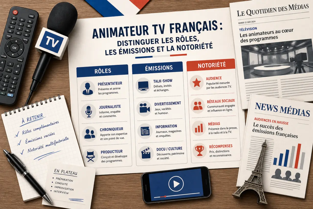 Animateur TV français : distinguer les rôles, les émissions et la notoriété